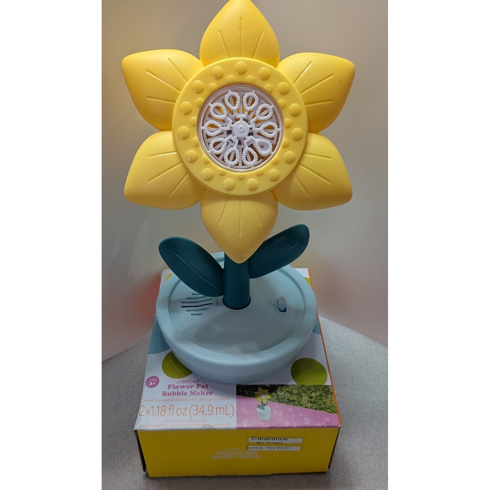 Target Light-Up Flower Pot Bubble Maker Kids OS Yellow New Sunflower Sound